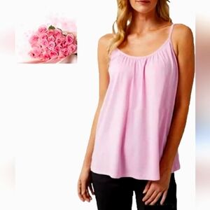 COOL 32 Fitting Pink Tank Top with Built-in Bra, Loose-Fitting, Women's Size XL.